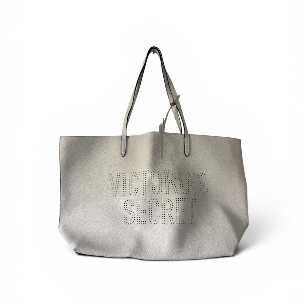 Victoria's Secret Gray Perforated Logo Tote